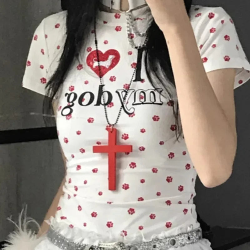 Korean Niche Design Wooden Cross Necklace Women's Long Collarbone Punk Retro Spicy Girl Y2k Neck Accessories