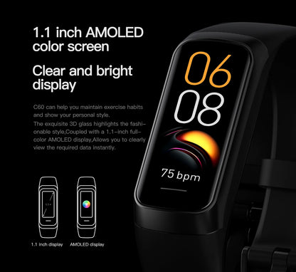 LIGE Amoled Smart Watch Smartwatch Band Women Heart Rate Blood Waterproof Connected Smart Bracelet Sport Fitness Tracker  Watch