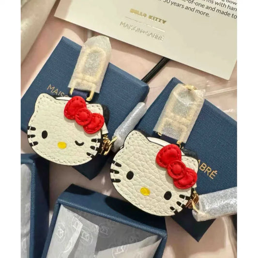 Hello Kitty Keychain Anime Keying Bag Pendant Car Key Accessories Headphone Protective Case Cartoon KT Cat Ornament Girls Gifts