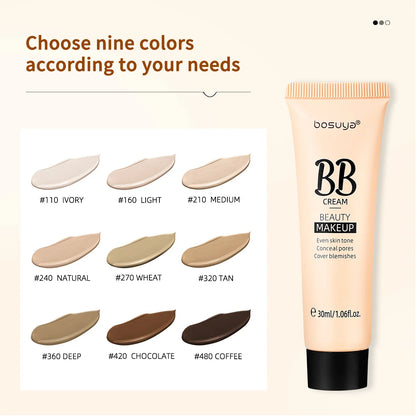30ml Beauty BB Cream Foundation,Liquid Concealer,Long-Lasting Moisturizing Waterproof,Not Easy to Remove Makeup,Full Coverage