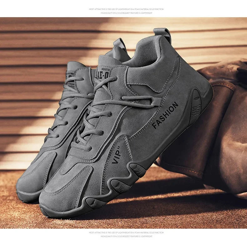 Ankle Boots For Men 2025 Spring Man Casual Sneakers Non Slip Khaki Work Mens Shoe Short Boots Loafers Lace Up Zapatillas Hombre