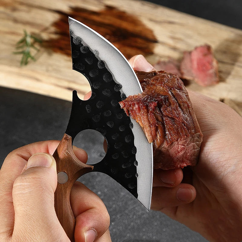 Utility Knife Cleaver Meat Fruit Vegetables Boning Knife Wood Handle Can Open Bottle Barbecue Kitchen Knives Chef Cooking Tools