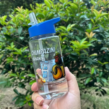 500ML Italian Brainrot Water Bottle Outdoor Drinking Cartoon Sports Cups Tung Tung Tung Sahur Tralalero Tralala Christmas Gift