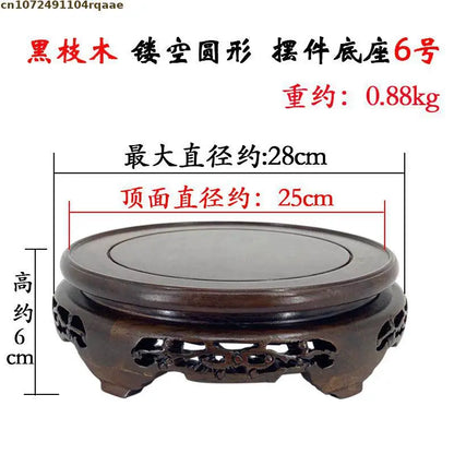 Eco-friendly Wooden Plant Stand Exquisite Carved Bonsai Holder Vase Flower Pot Sorting Table Shelf Home Decoration Wood Pedestal