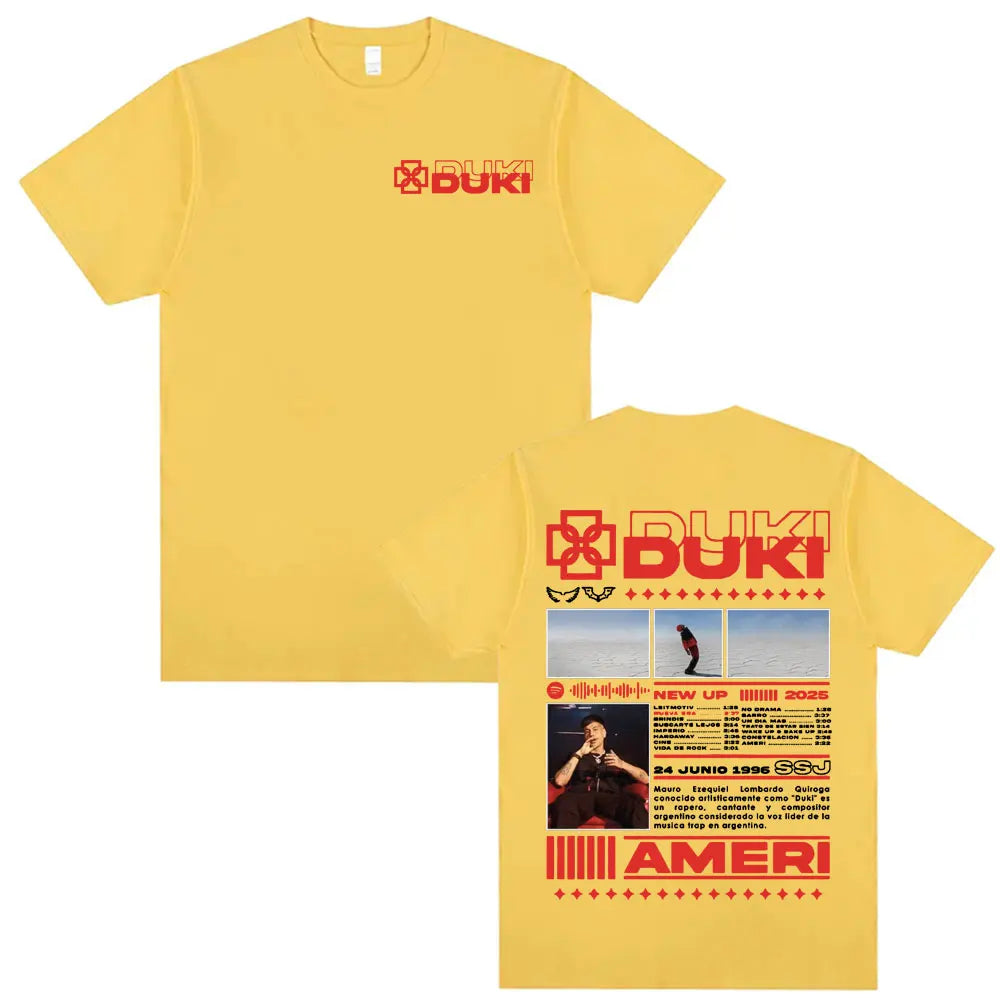 Rapper DUKI SSJ Ameri 2025 Tour Merch T Shirt Men Women Harajuku Vintage Gothic Clothes T-shirts Casual Cotton Oversized T-shirt