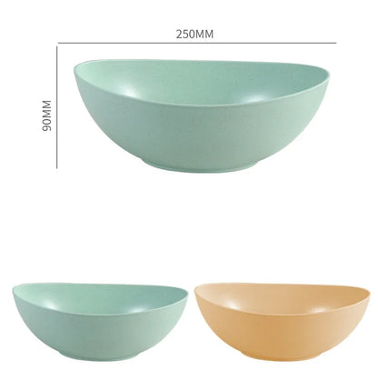 Sale Eco Friendly Wheat Straw Bowl Large Kitchen Fruit Salad Vegetable Dish Creative Microwavable Food Bowl for Household Use