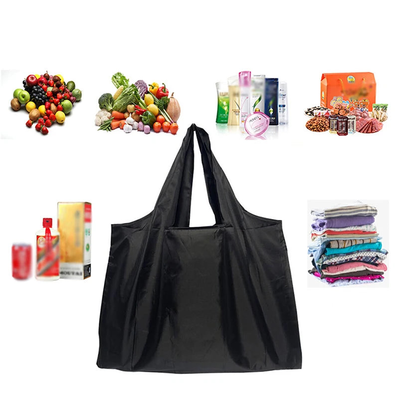 Eco-Friendly Printing Foldable Shopping Bag Tote Folding Pouch Handbags Convenient Large-capacity Thick For Travel Grocery Bag