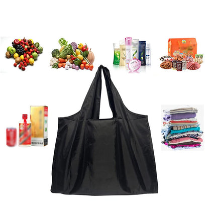 Eco-Friendly Printing Foldable Shopping Bag Tote Folding Pouch Handbags Convenient Large-capacity Thick For Travel Grocery Bag