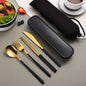 Eco Friendly 304 Dinnerware Set, Portable Cutlery Sets with Case, Kitchen Accessories, Gold Knife Fork Spoon Silverware Sets