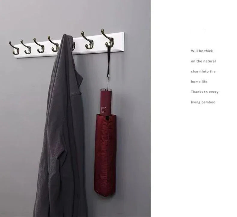 Bedroom Door Rear Solid Wood Hook Wall Hanger Hook Coat Rack Perforated Clothes Hook Closet Organizador Home Decoration