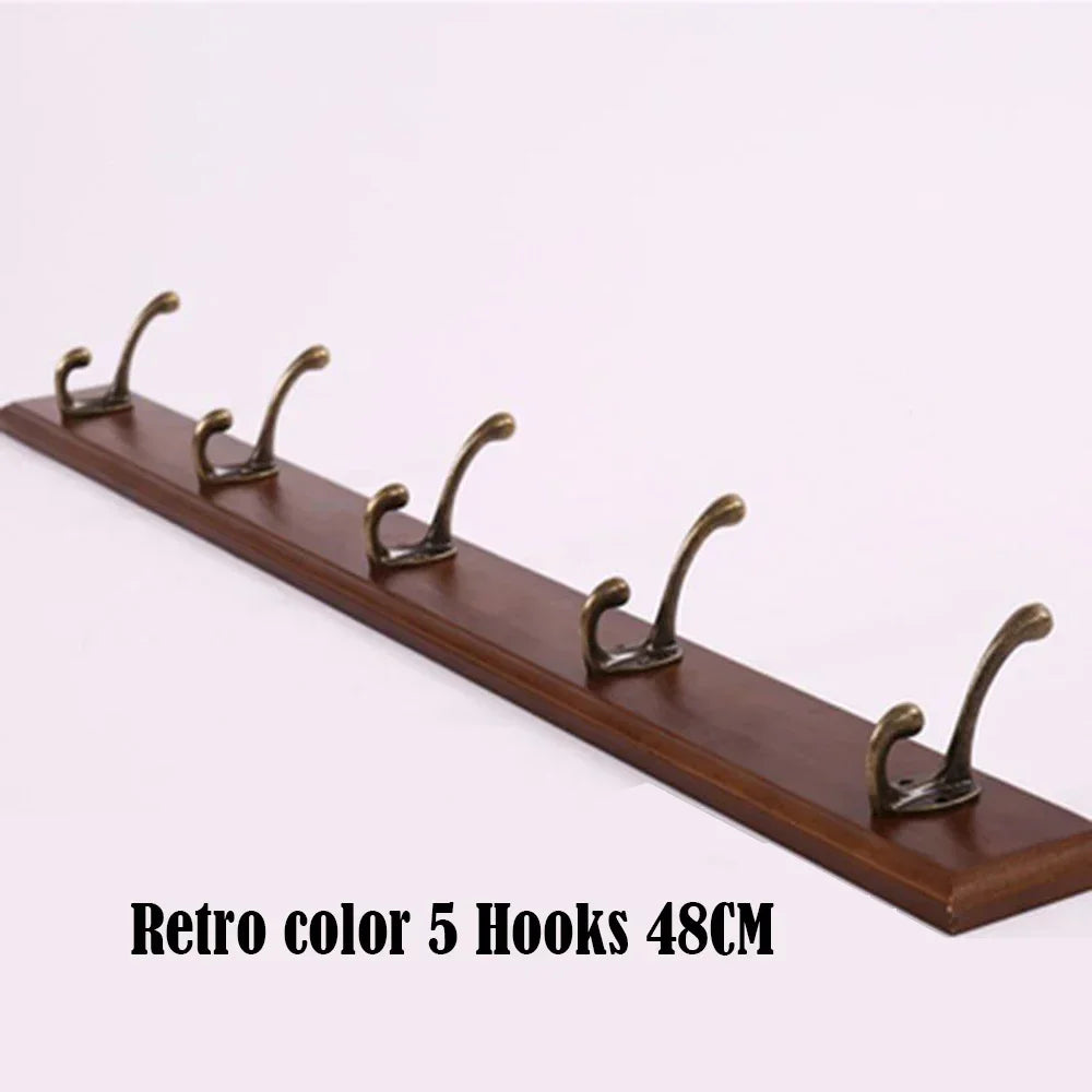 Bedroom Door Rear Solid Wood Hook Wall Hanger Hook Coat Rack Perforated Clothes Hook Closet Organizador Home Decoration