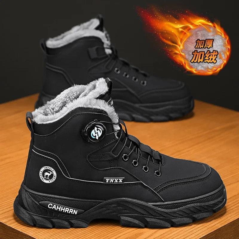 Men's Sneakers Add Velvet Ankle Boots Winter Boots for Men Soft and Comfortable Shoes for Men Sports and Leisure Wear-resistant