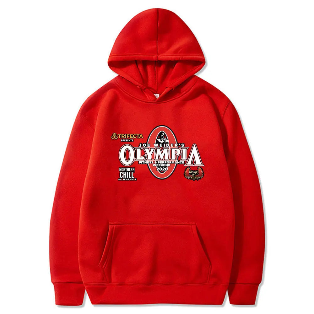 Olympia Gym Fitness Pump Cover Graphic Print Hoodie Male Casual Oversized Hooded Tracksuit Men Women's Fashion Vintage Hoodies