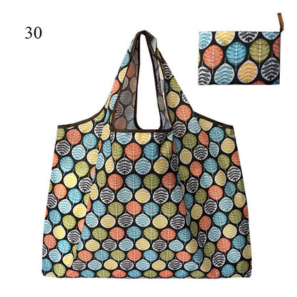 Eco-Friendly Printing Foldable Shopping Bag Tote Folding Pouch Handbags Convenient Large-capacity Thick For Travel Grocery Bag