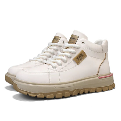 Men's Boots High Top Boots Mens Skateboard Shoes Anti Slip Man Sneakers Thick Bottom Lace Up Ankle Boots for Men Walking Shoes