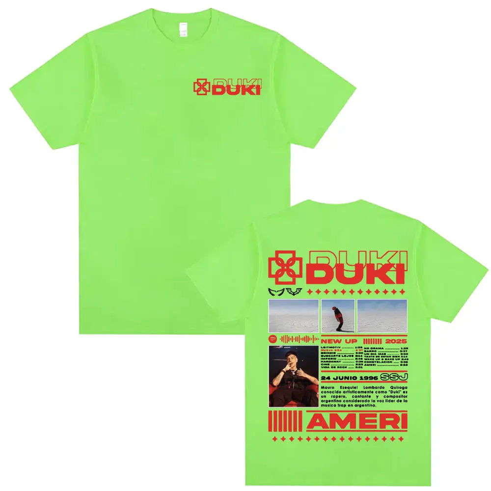 Rapper DUKI SSJ Ameri 2025 Tour Merch T Shirt Men Women Harajuku Vintage Gothic Clothes T-shirts Casual Cotton Oversized T-shirt