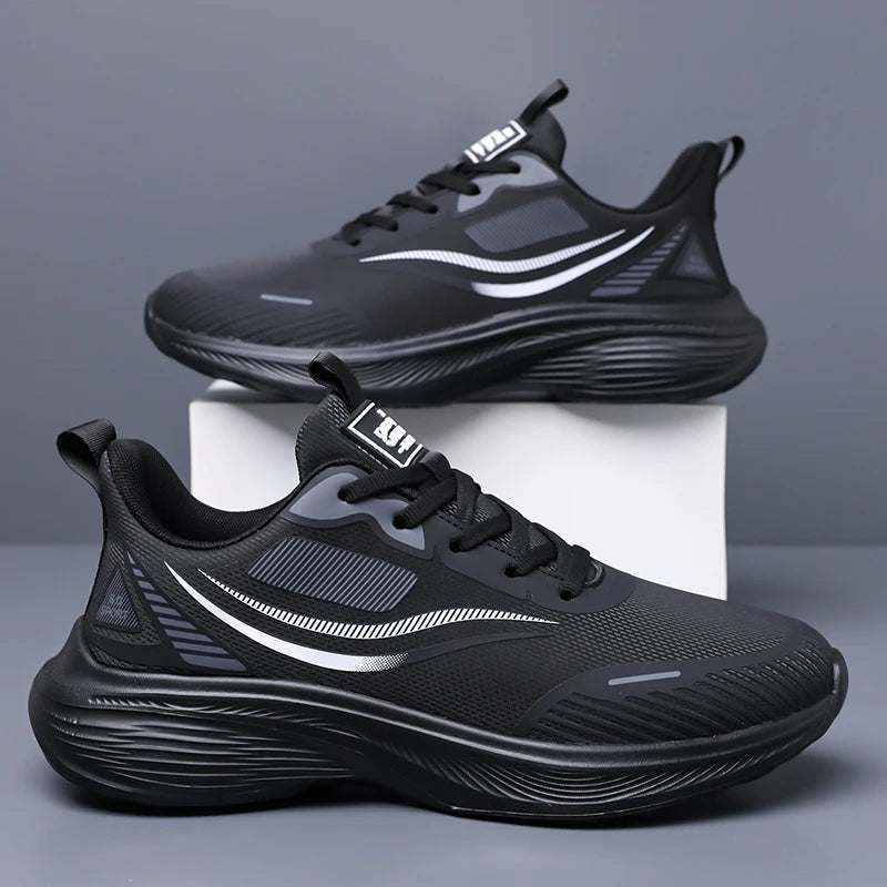 Men Sports Shoes Autumn New Thick Sole Cushioning Anti Slip Wear-resistant Fashion Lace Up Leather Breathe Fitness Shoes for Men