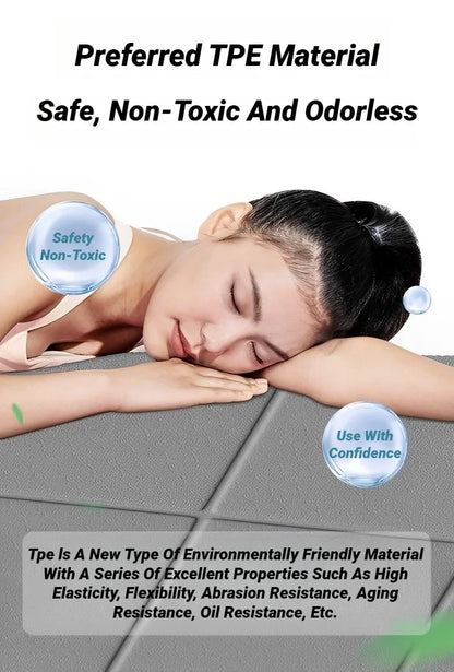 Foldable Yoga Mat Eco Friendly Tpe Folding Travel Fitness Exercise Double Sided Non-Slip For Pilates & Floor Workouts