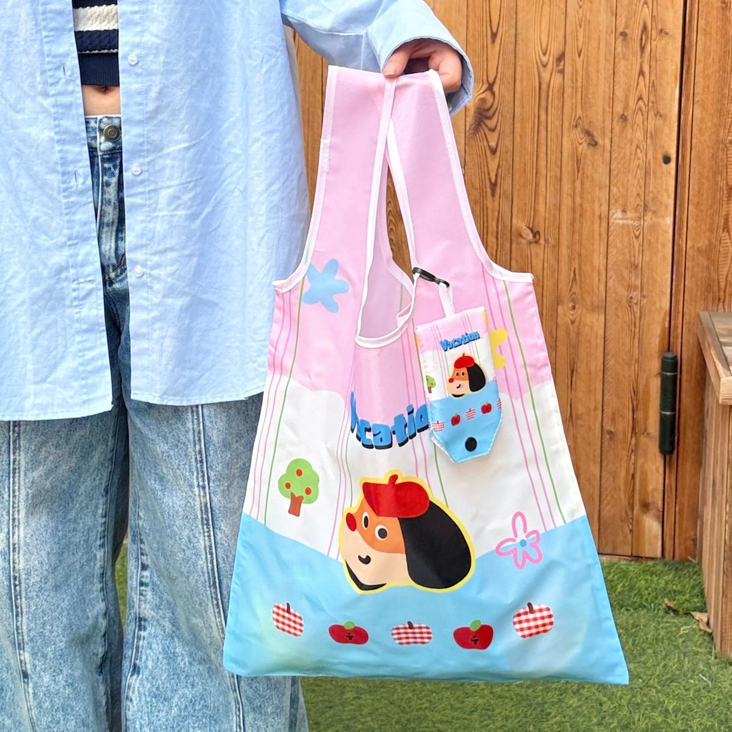 Supermarket Eco-Friendly Bag Cute Shopping Bag Large Capacity Foldable and Easy To Carry Bag Together
