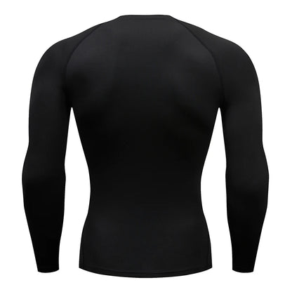 Men Bodybuilding Sports T-Shirt Quick Dry Running Shirt Long Sleeve Compression Top Gym T Shirt Men Fitness Tight Rashgad
