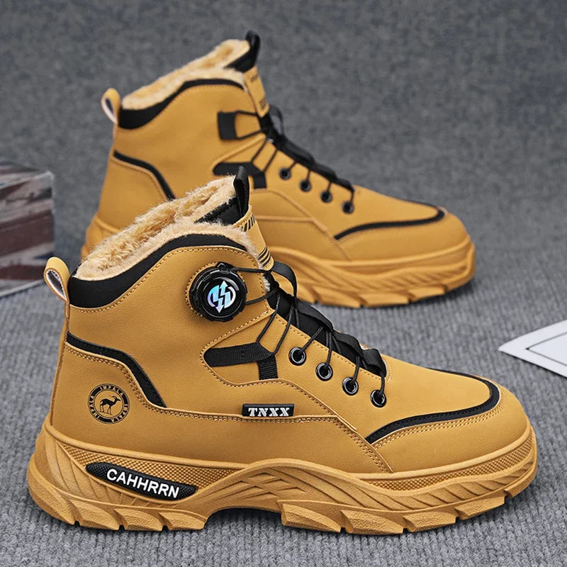 Men's Sneakers Add Velvet Ankle Boots Winter Boots for Men Soft and Comfortable Shoes for Men Sports and Leisure Wear-resistant