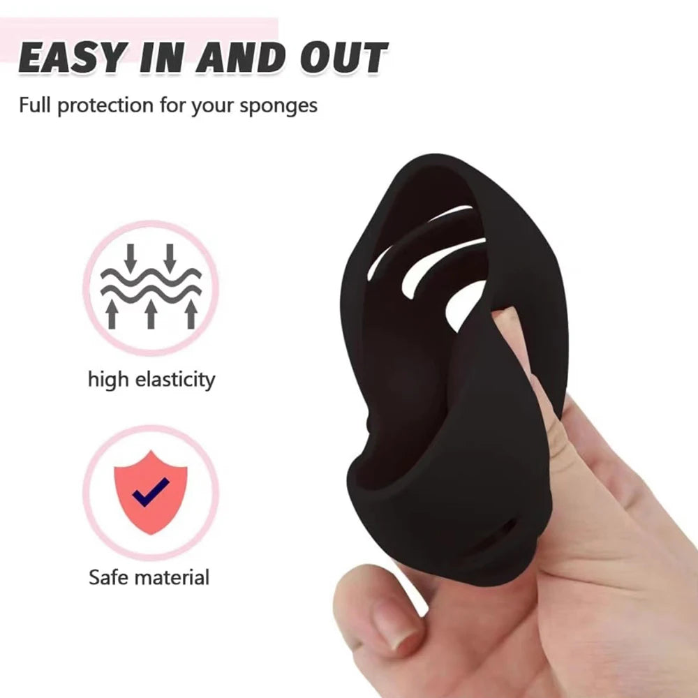 Makeup Sponge Holder Eco-Friendly Silicone Beauty Eggs Storage Case Multi-hole Travel Protable Cosmetic Puff  Organizer Box