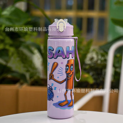 750ML Italian Brainrot Water Bottle Outdoor Drinking Cartoon Sports Cups Tung Tung Tung Sahur Tralalero Tralala Christmas Gift