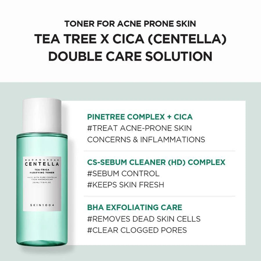 SKIN1004 Tea-Trica Soothing Ampoule Essence Tea Tree Toner Moisturizing Skin Care Korean Skin Care Products