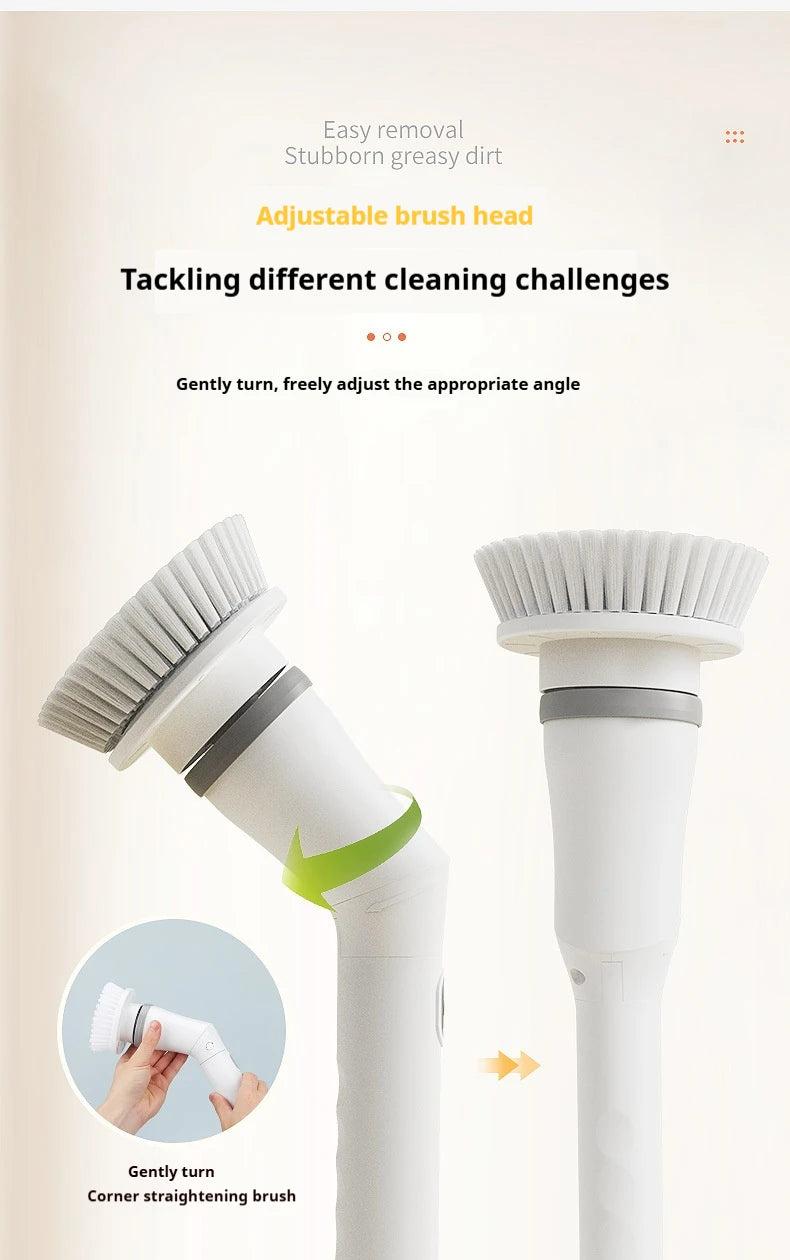 6 -in -1 Electric Cleaning Electric Rotation Cleaning Brush Kitchen Bathroom Home Cleaning Tool Multifunctional Cleaning Brush