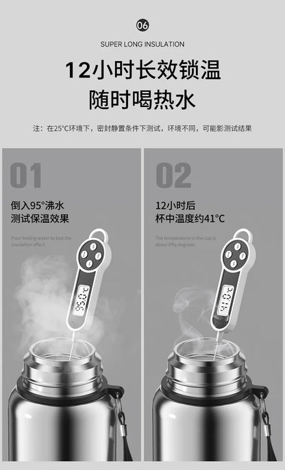 1200ML Smart Thermos Bottle Temperature Display Keep Cold and Hot Water Bottle Thermos for Water Tea Outdoor Sport Water Bottle