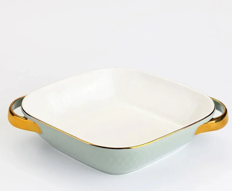 Baking Tray, Rectangle Oval, Ceramic Glaze, Baking Pan, Barbecue Salad Plate, Oven Kitchen Ware