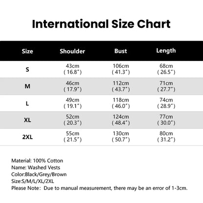 Men's Washed Tank Top Summer Running Exercise Fitness Training Vest For Men Braces T-shirtBreathable Gym Athletic Tees Oversized