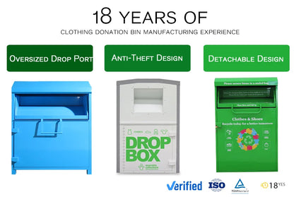 Eco-Friendly Clothing Bin Sustainable Textile Bin Clothing Reuse Container Charity Clothing Bin