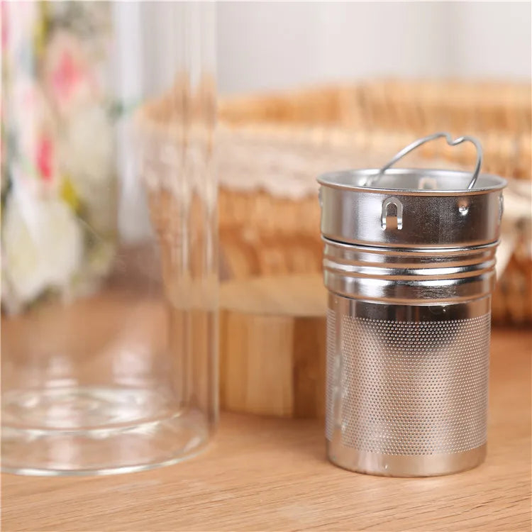 300/400/500ML Double Wall Glass Water Bottle Stainless Steel Filters Bamboo Lid Travel Home Drinkware Tea Infuser Office Tea Cup