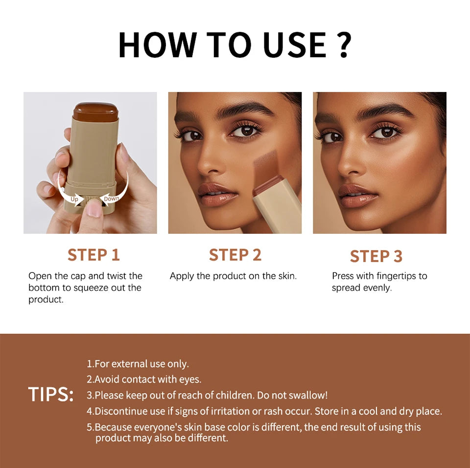 Eraser Foundation Stick Stick Serum Boosted Skin Tint Foundation Stick Smooth Plumper Hight Coverage Travel Flawless Foundation