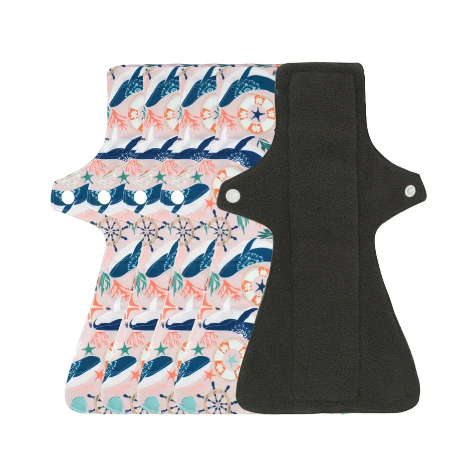 Eezkoala Eco-friendly  Cloth Menstrual Pad Fashion Pattern Polar Fleece Sanitary Pad Reusable Good absorbent Mama pad 5 Pcs