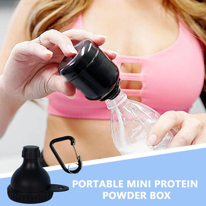 Protein Powder Travel Container Portable Mini Protein Powder Bottle with Keychain Funnel Box Container Small Cup Outdoor Storage