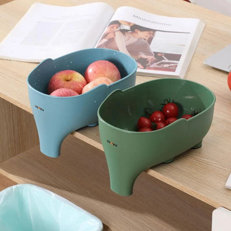 Kitchen Sink Filter Drainage Filter Basket Dry Wet Separation Garbage Filter Elephant Shaped Hanging Vegetable Washing Basket