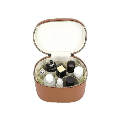 1pc 2025 New Multifunctional Travel Cosmetic Bag - PU Leather Luxury Logo Makeup Organizer Portable Toiletry Pouch