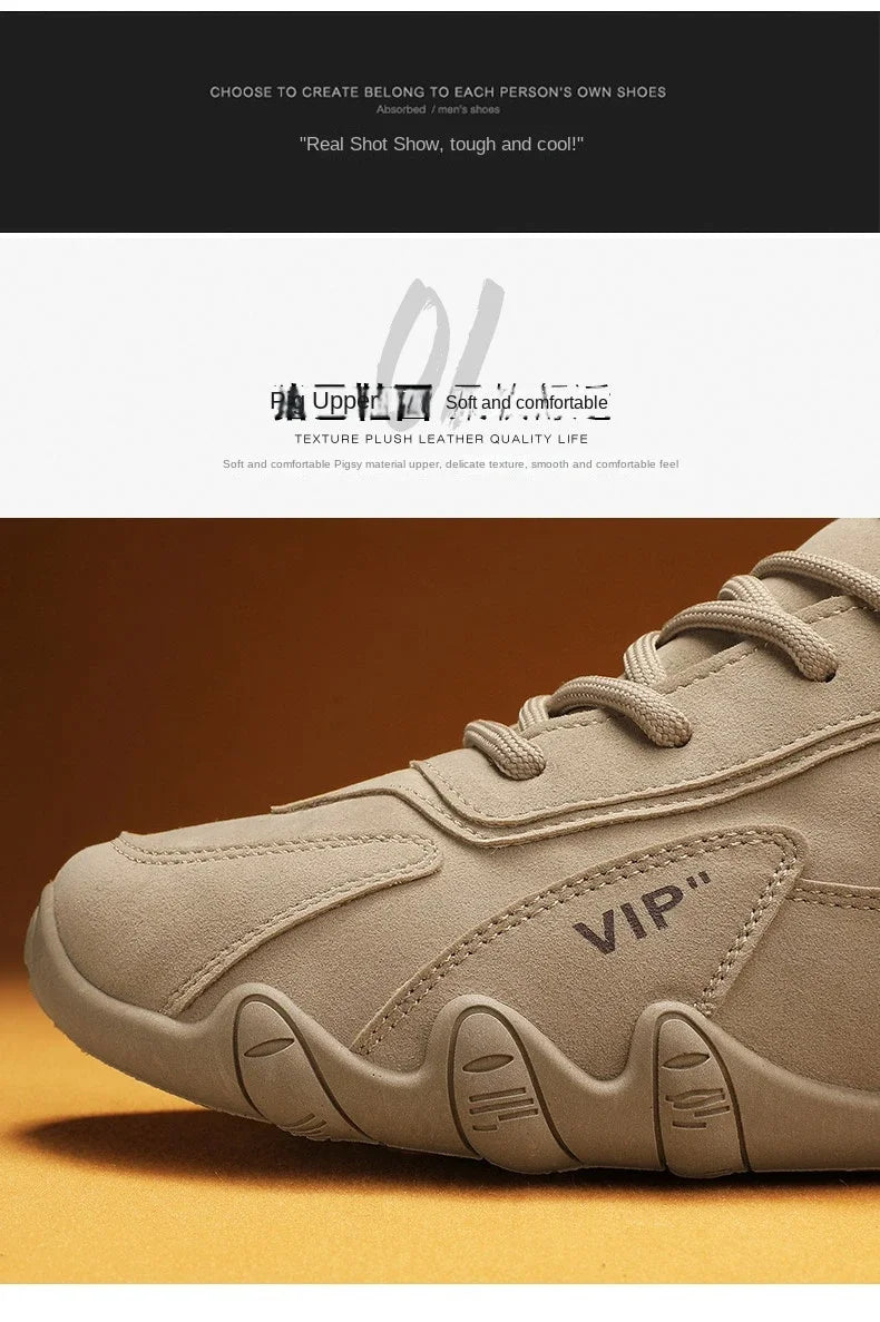 Ankle Boots For Men 2025 Spring Man Casual Sneakers Non Slip Khaki Work Mens Shoe Short Boots Loafers Lace Up Zapatillas Hombre