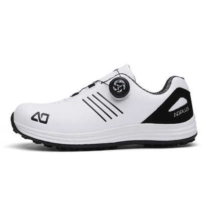 Men's Golf Shoes, New Style, Fashionable, Simple, Versatile, Solid Color, Waterproof Upper, Versatile, Stylish, Casual Sports Shoes for Men, Outdoor Youth Fashion, Men's Rotating Buckle Design, Thick Sole, Height-Increasing,