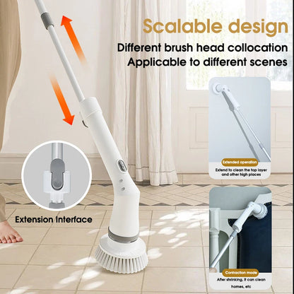 6 -in -1 Electric Cleaning Electric Rotation Cleaning Brush Kitchen Bathroom Home Cleaning Tool Multifunctional Cleaning Brush