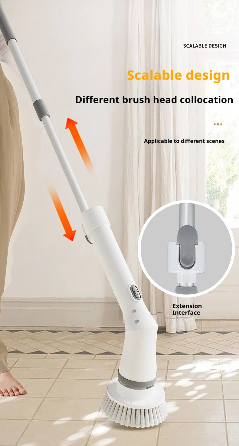 6 -in -1 Electric Cleaning Electric Rotation Cleaning Brush Kitchen Bathroom Home Cleaning Tool Multifunctional Cleaning Brush