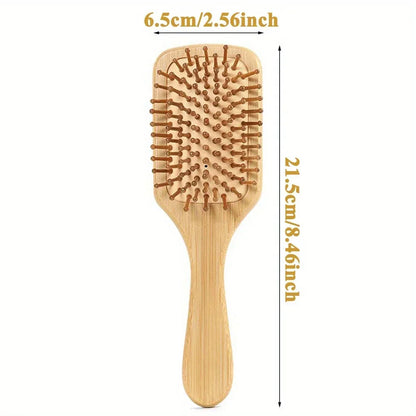 Eco-friendly Bamboo Hair Comb Natural Wooden Anti-Static Detangling Comb Scalp Massage Cushion Hair Styling Tool Unisex