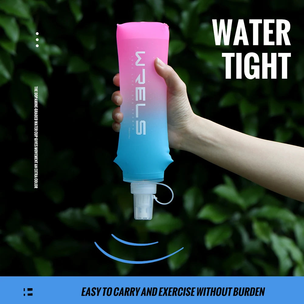 Sport Water Bottle TPU Folding Soft Flask Drink Portable Water Bottle High Flow Running Hiking Bicycle Fitness Water Bag