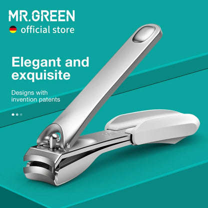 MR.GREEN Slim & Detachable Anti-Splash Nail Clipper Stainless Steel Travel-Friendly Easy Use