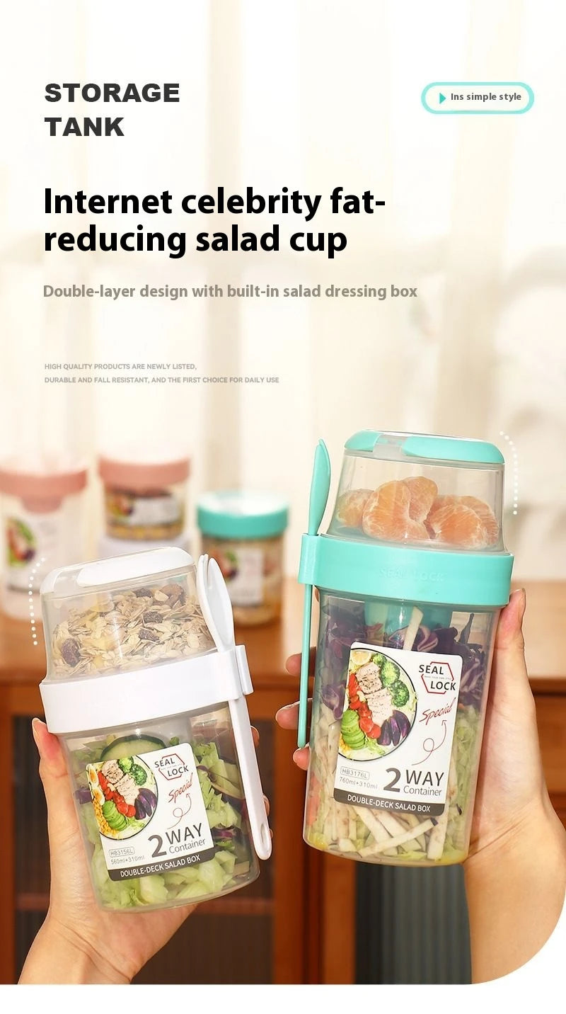 Carry Breakfast Cups, Salad Cups, Yogurt Cereal, Oatmeal Snacks, Parfait Containers and Salad Dressing Holders with Forks!
