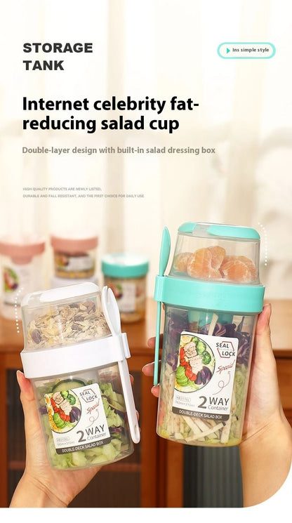 Carry Breakfast Cups, Salad Cups, Yogurt Cereal, Oatmeal Snacks, Parfait Containers and Salad Dressing Holders with Forks!