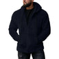 7 Color Option Men Fleece Hoodie Coats Autumn Winter Tie Collar Pocket Soft Flurry Fleece Zip Up Sweatshirt FYY-90090