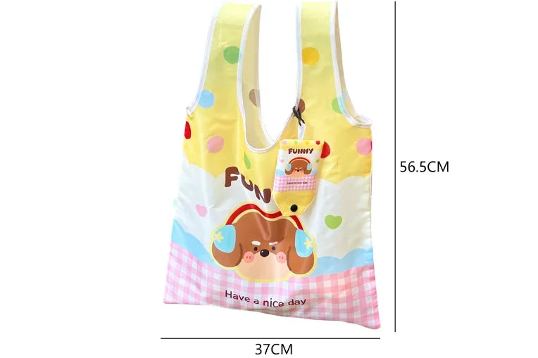 Supermarket Eco-Friendly Bag Cute Shopping Bag Large Capacity Foldable and Easy To Carry Bag Together